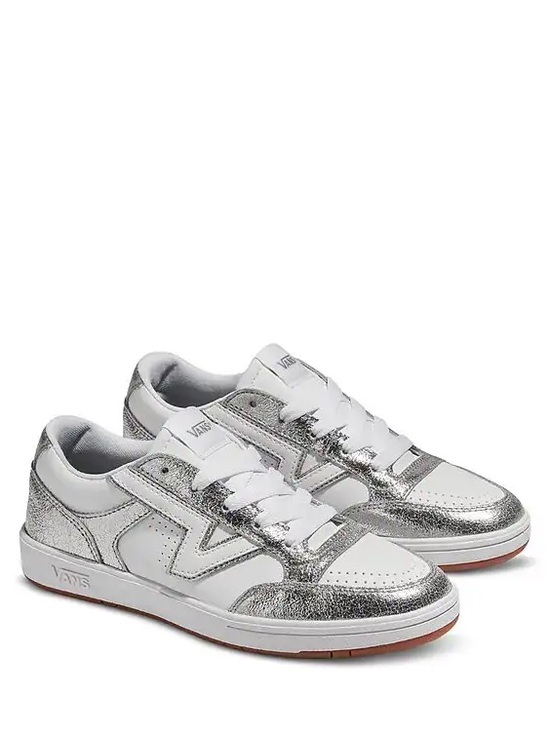 Vans Shoes - NIB Vans Women’s Lowland Comfycush Metallic Silver Sneakers Size US 9